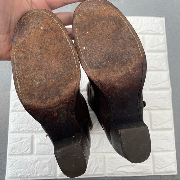 Frye Jane Strappy Tall Boots Leather Brown Sz 7.5 - Picture 7 of 10